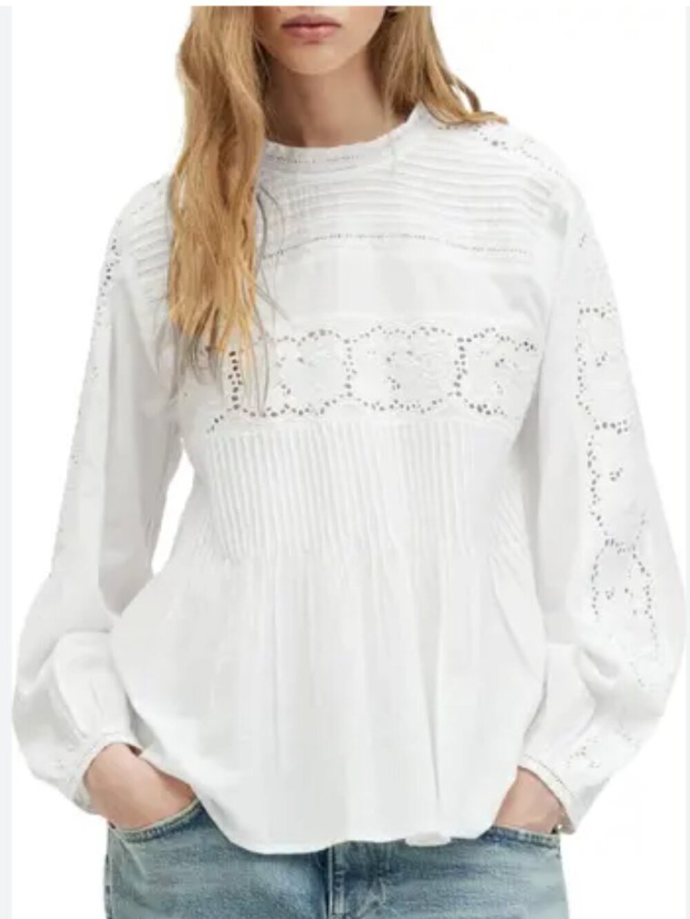 ALLSAINTS  elaia embroidered top NWT
